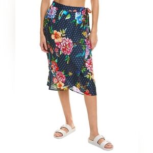 NWT Johnny Was Blue Ocean Dreamer Wrap Skirt - Large
